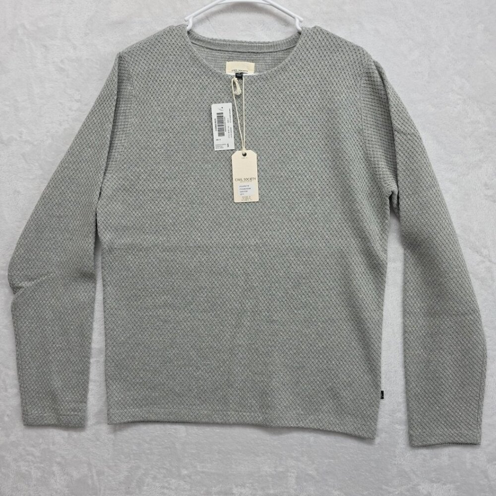 Civil Society Heather Gray Massimo Waffle-Knit Pullover Sweater Men's Sm NWT
